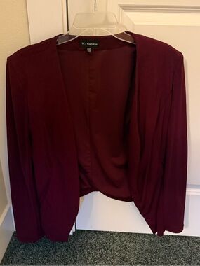 Wantable Open-Front Burgundy Women's Blazer